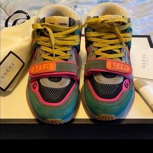 Gucci Green and Pink Sneakers